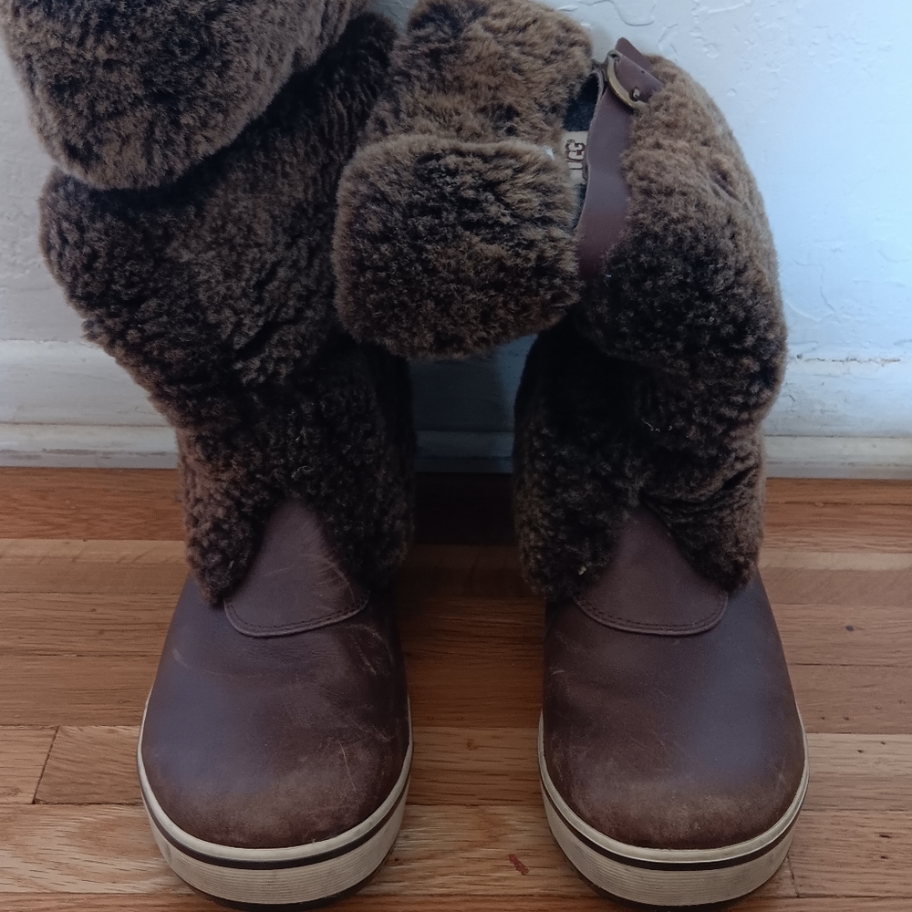 UGG Chocolate Brown Fur Boots